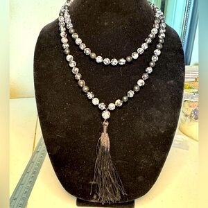 Snowflake Obsidian Mala Beads